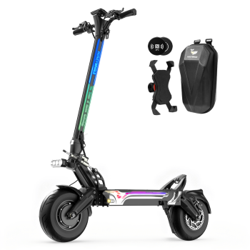 4000W Dual Motor-100KM/H-Up to 100KM-12’’ Tubeless Tyres-Hydraulic Suspension/Brake System-Strong Climbing Ability-Electric Scooter GT1